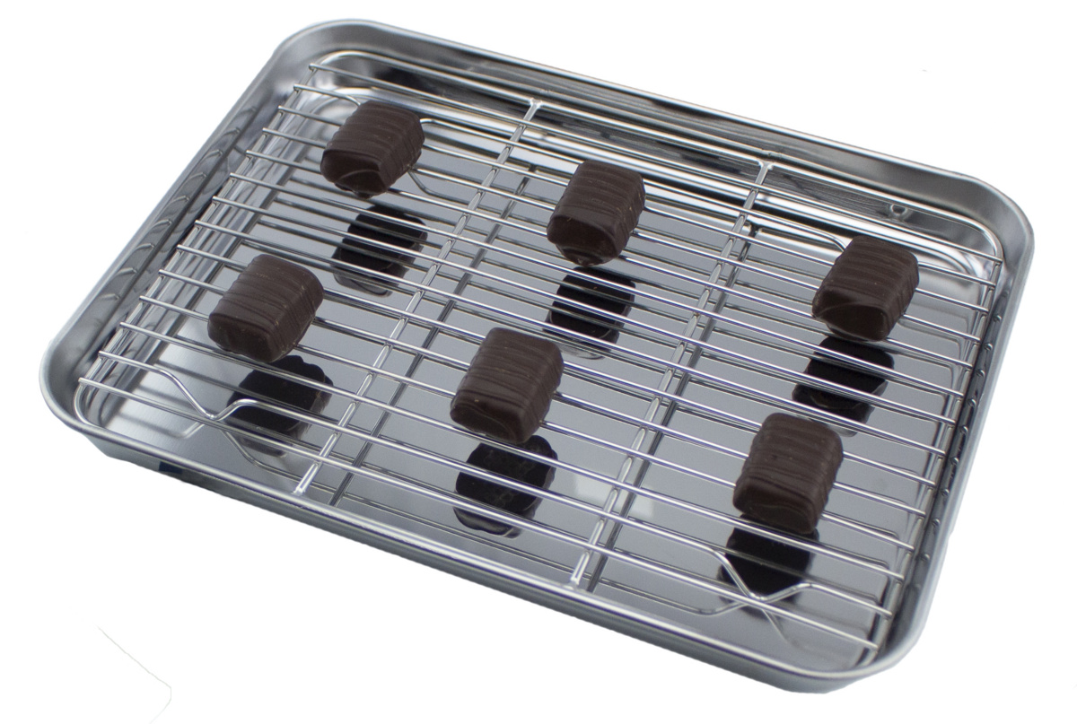 Anrichteplatte mit Edelstahlgitter 26x18,5x2 cm Pro.cooker