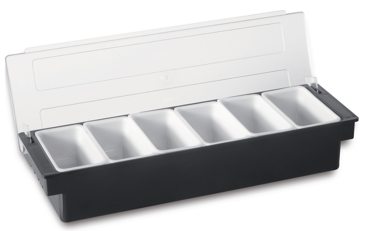 Plastik-Gewürzdose schwarz 49x16x11 cm mit Deckel Pro.cooker