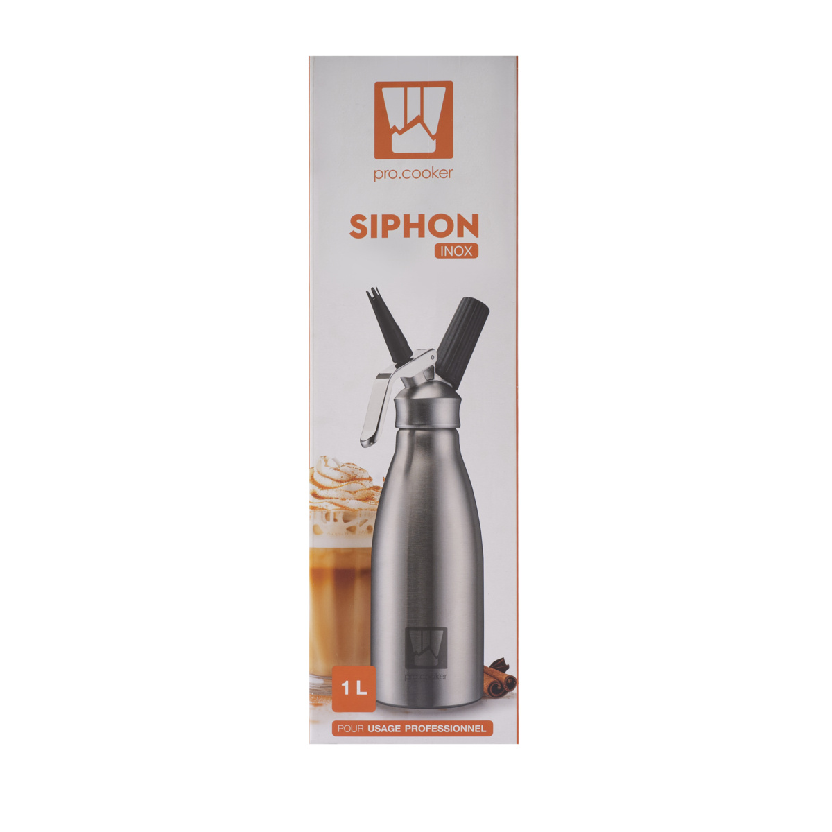 Sahnesiphon aus Edelstahl 0,5 L Ø 9,6 cm 31,3 cm Pro.cooker