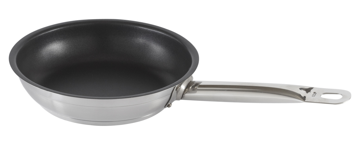 Runde Edelstahlpfanne Antihaftbeschichtung Ø 24 cm 5,5 cm 2 L Qualiplus Pro.cooker