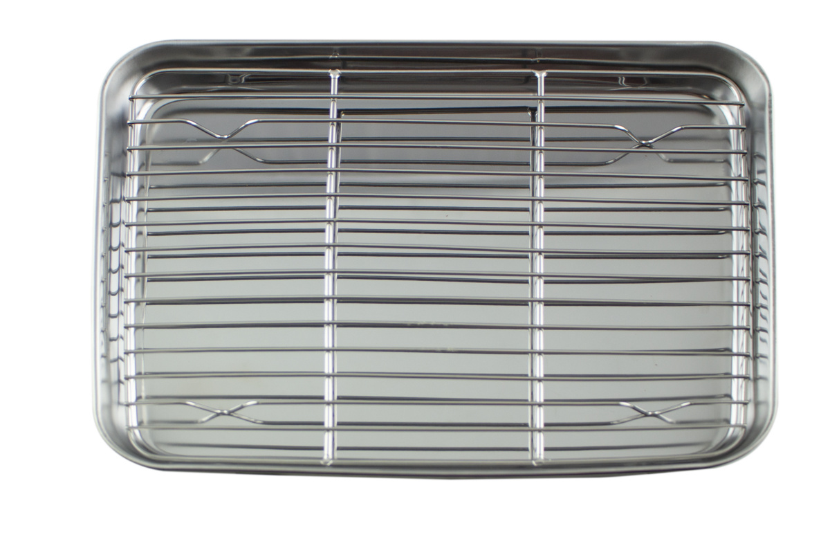 Anrichteplatte mit Edelstahlgitter 26x18,5x2 cm Pro.cooker