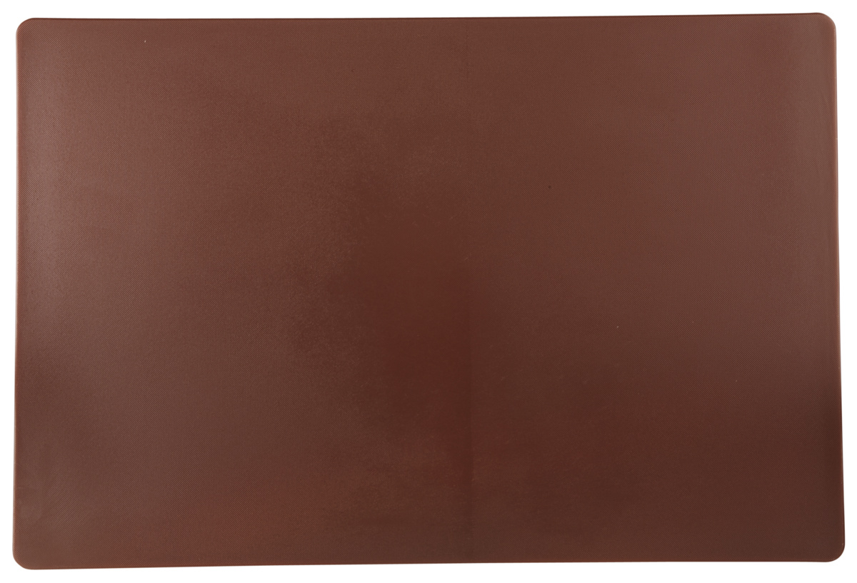 Schneidebrett aus hochdichtem Polyethylen (HDPE) braun 53x32,5x2 cm GN 1/1 ohne Rinne beidseitig Pro.cooker